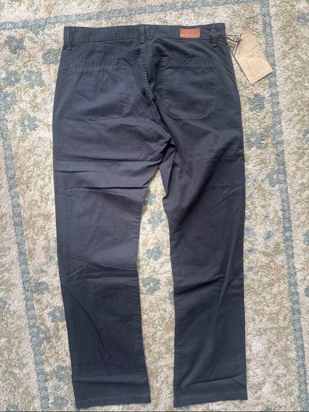 Grown & Sewn Men's Black Chino Pants - Legend Straight Fit 34
